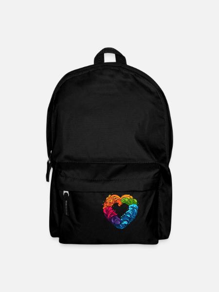 LGBTQIA+ Rainbow Heart - Backpack - black