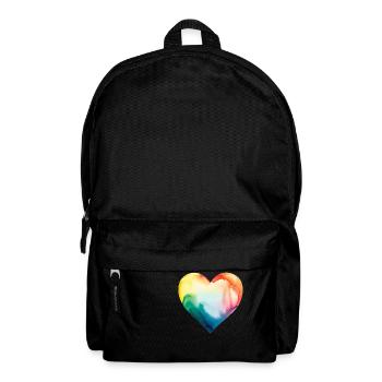 Lgbt Herz Regenbogen - Rucksack - Schwarz - Vorne