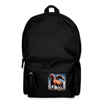 Wildpferde Hemd - Rucksack - Schwarz - Vorne