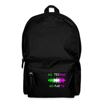 Kein Techno, kein Partymusik-Zitat - Rucksack - Schwarz - Vorne