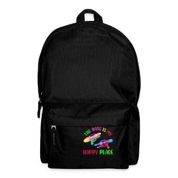 The Base is my happy place | Laser Tag player - Rucksack - Schwarz - Vorne