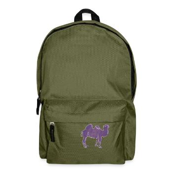 "Camel", Boho Line Art Design, Series "Desert" - Backpack - olive green - Front