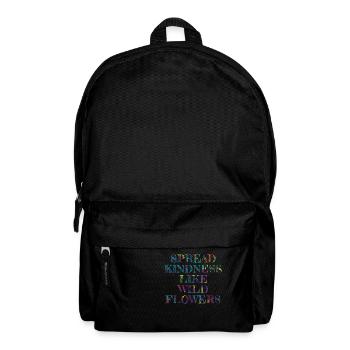 Verbreiten Sie Freundlichkeit: Schnappen Sie sich ein Regenbogen-Wildblumen-Shirt - Rucksack - Schwarz - Vorne
