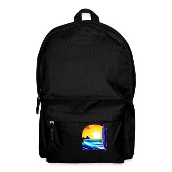 Surfer Surfbrett surfen Surferin Wellenreiten - Rucksack - Schwarz - Vorne