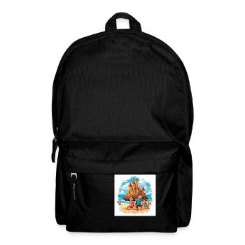 Sunkissed Fun Family Beach Day with Sandcastles - Rucksack - Schwarz - Vorne