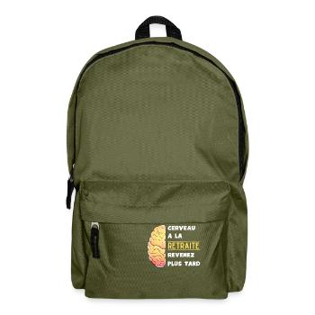 Cerveau à la retraite revenez plus tard - Sac à dos - vert olive - Devant
