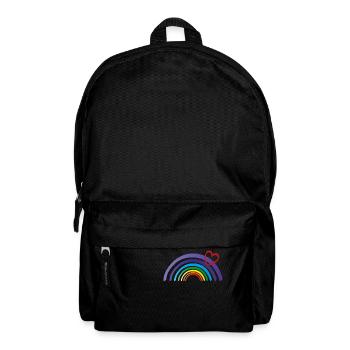 regenbogen mit herz - Rucksack - Schwarz - Vorne