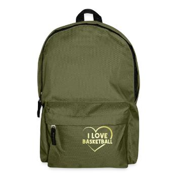 I love basketball heart - Backpack - olive green - Front