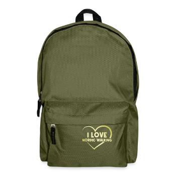 J’adore le cœur de la marche nordique - Sac à dos - vert olive - Devant