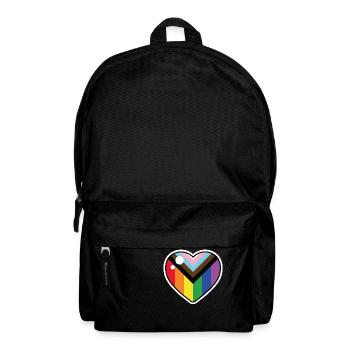 Herz (Progress Pride Flagge) - Rucksack - Schwarz - Vorne