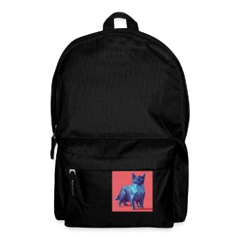 Origami cat - Backpack - black - Front