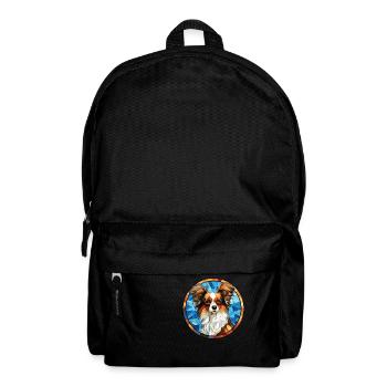 Papillon Dog Breed Watercolor Glass - Backpack - black - Front