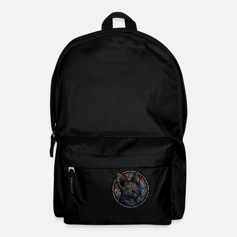 Lykoi Katzenrasse Aquarellglas - Rucksack - Schwarz