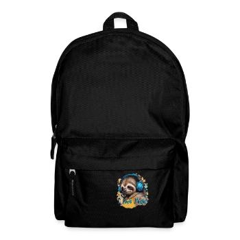 chilled sloth "I love Music" with headphones - Backpack - black - Front