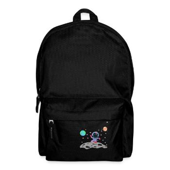 astronaute bleu rose - Sac à dos - noir - Devant