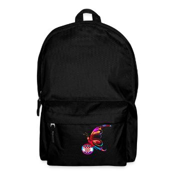 Schmetterling Natur Bunte Flagge Regenbogen Kroatien HRV - Rucksack - Schwarz - Vorne