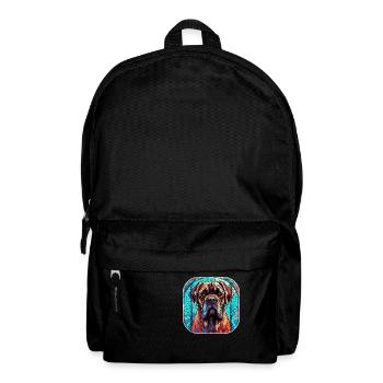Colorful English Mastiff Dog Breed Watercolor Glas - Backpack - black - Front