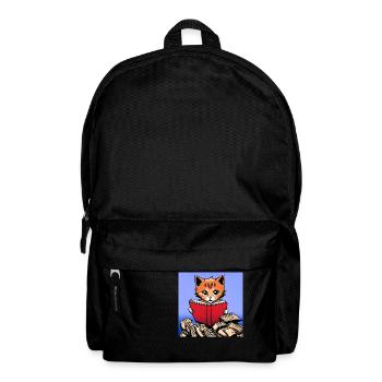 Cute Kitten Reading - Backpack - black - Front