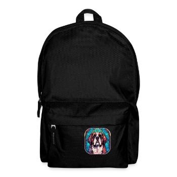 Bunte Bernhardiner-Hunderasse Aquarellglas Pai - Rucksack - Schwarz - Vorne