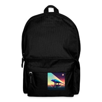 Leo the Chameleon - reptile lizard illustration art - Backpack - black - Front