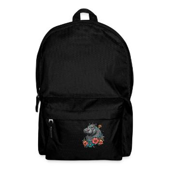 Hippo / Nilpferd / Tier / Zoo / Wild / Afrika - Rucksack - Schwarz - Vorne