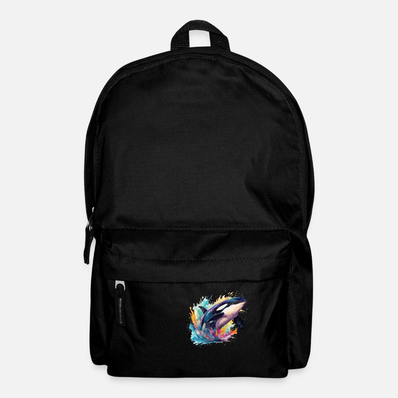 der bunte Orca-Wahl - Rucksack - Schwarz