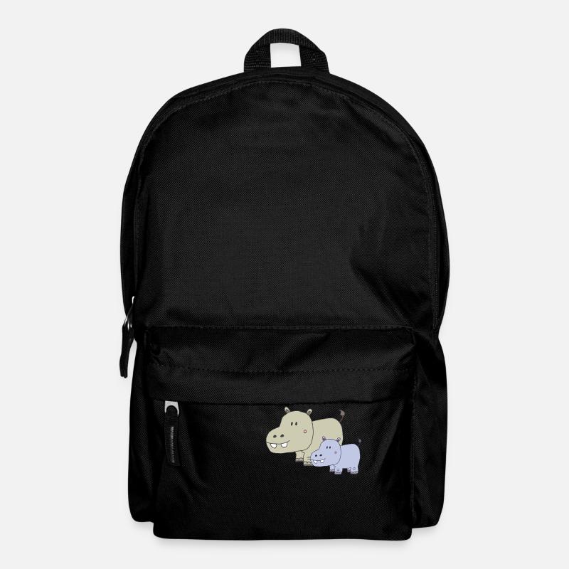 Hippopotamus father and son - Backpack - black