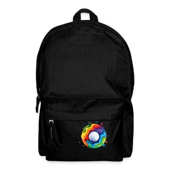 buntes Golfball-Logo - Rucksack - Schwarz - Vorne