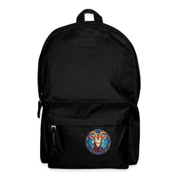 Goat Colorful Watercolor Animal Pet Illustration - Backpack - black - Front