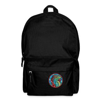 Iguana Colorful Watercolor Animal Pet Illustration - Backpack - black - Front