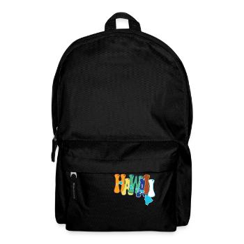 idee cadeau design graphique carte iles de Hawaii - Sac à dos - noir - Devant