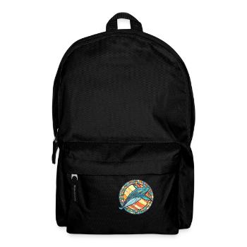 Whale Colorful Watercolor Animal Pet Illustration - Backpack - black - Front