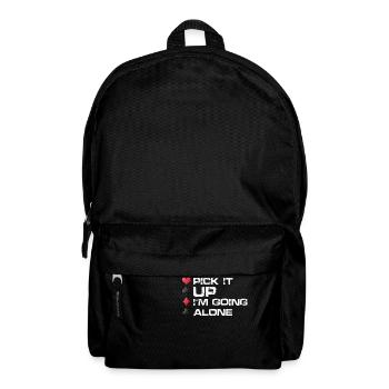 pick it up Im going alone Design for a card games - Backpack - black - Front
