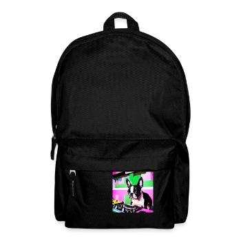 Boston Terrier DJ - Rucksack - Schwarz - Vorne