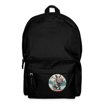 Nashorn am Surfen - Rucksack - Schwarz - Vorne
