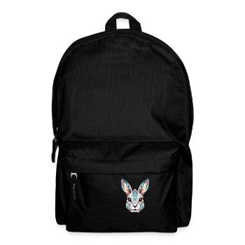 Weißes Kaninchen Bunte Aquarell-Tierkarikatur - Rucksack - Schwarz - Vorne