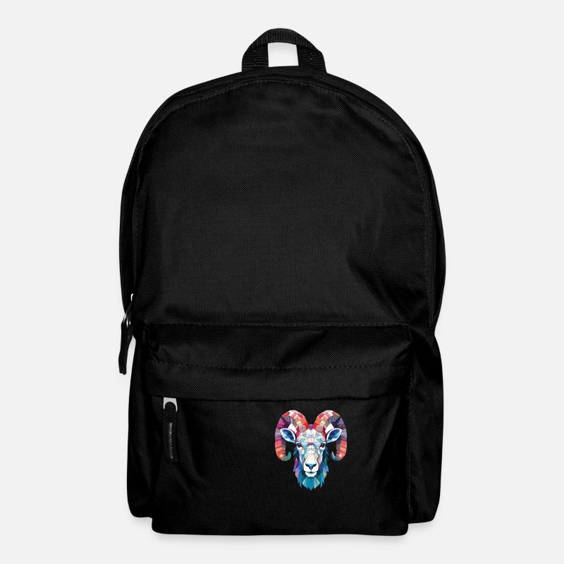 Dickhornschaf Bunte Aquarell-Tierkarikatur - Rucksack - Schwarz