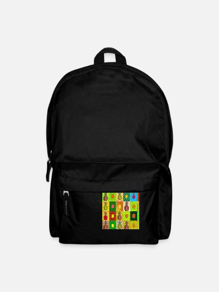 Tropical Fruits Mosaic - Backpack - black