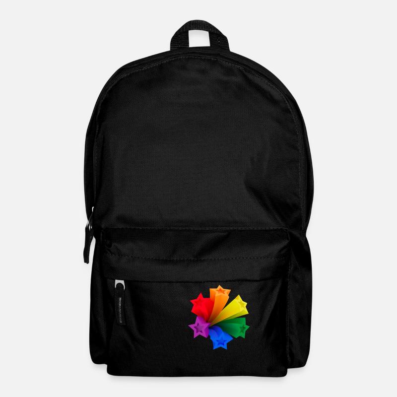 Dynamische Regenbogen-Sterne LGBT V3 - Rucksack - Schwarz