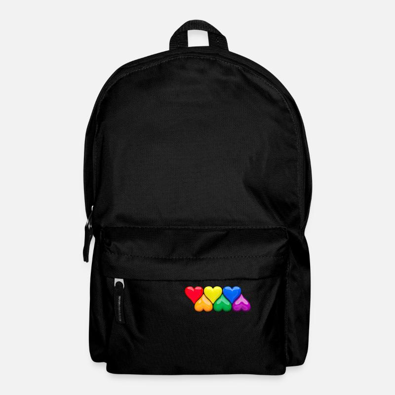 Glänzende Herzen in LGBT-Regenbogenfarben Block - Rucksack - Schwarz