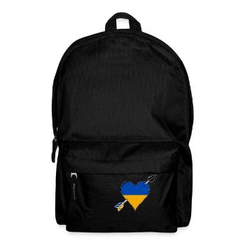 Ukraine flag heart in love - Backpack - black - Front