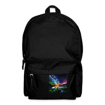 psychedelisches trippy Milchstraßen-Design - Rucksack - Schwarz - Vorne