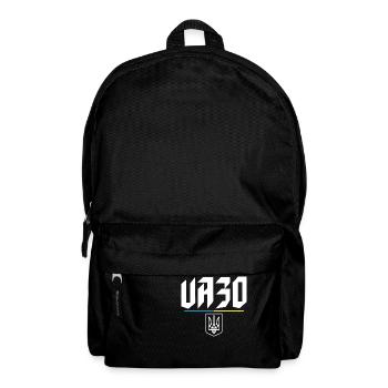 UA30 Ukrainisches Tryzub-Symbol Ukrainischer Dreizack - Rucksack - Schwarz - Vorne