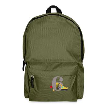 Bagger zum 6-jährigen Jubiläum - Rucksack - Olivgrün - Vorne