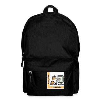 Corgi Coder: Pixel Gaze - Rucksack - Schwarz - Vorne