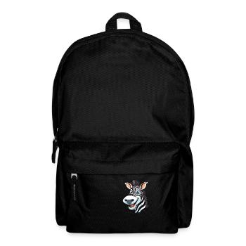 Zebra Cartoon Kawaii Watercolor Illustration - Backpack - black - Front