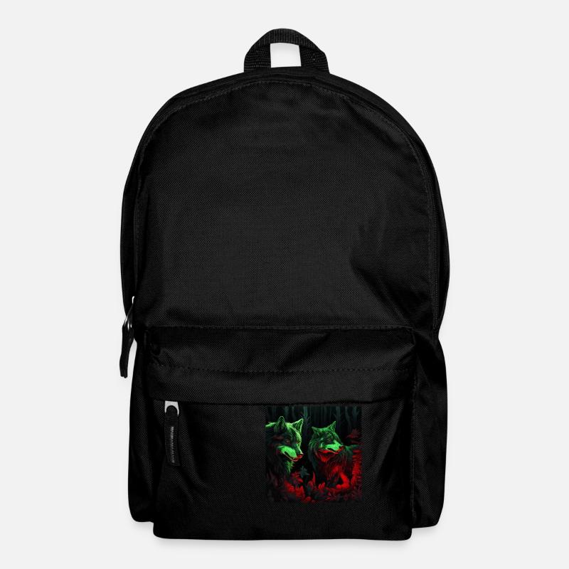 Wölfe im Neon-Stil - Rucksack - Schwarz