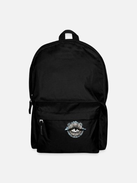 Allsehendes 70er Jahre Auge Wolke Retro Vintage - Rucksack - Schwarz