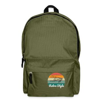 Retro Vibe Flugzeug style - Rucksack - Olivgrün - Vorne