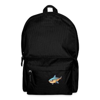 Leopard Shark Sea Cartoon Kawaii Illustration - Backpack - black - Front